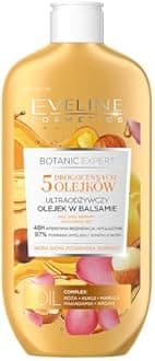 Eveline Cosmetics 350ML Body Lotion Nourishing and Moisturizing, Rich in Anti-Oxidants, Natural Botanical Extracts, Botanic Expert 5 Precious Oils Ultra-Nourishing Body Oil in Lotion