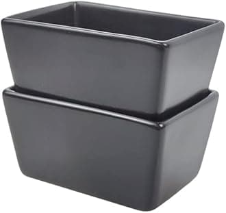 Sizikato 2pcs Matte Black Porcelain Sugar Packet Holder Tea Bag Bowl, 5 Oz