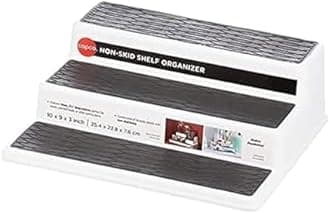 Copco Plastic Kitchen Cabinet Organizer, 3-Tier, White, Grey