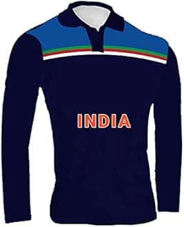 India Team Jersey 2021 Full Sleeve t20 World Cup ODI for Men with Team Name Name and Number Printed | Cricket Sports Jersey | Cricket Jersey with My Name Official DOdr1008-C901190-C-WH