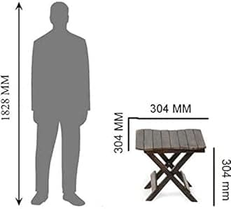 Wooden Folding Chairs and Wooden Folding Table Set Wooden Stool Chair (Square)