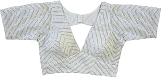 Pujia Mills Womens Fancy Readymade Ethnic wear Half Sleeve Sequins Saree Blouse sabyasachi Blouse for Women Saree and Lehenga Choli Bridal Blouse