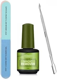 Magic Remover Gel Nail Polish Remover tool with filer and peeler for nail art remover