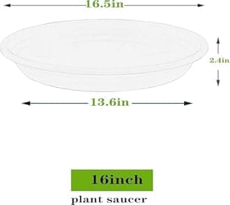 Plant Saucer 16 inch, 4 Pack 17 inch (16.8") Plastic Large Flower Planter Plant Pot Saucers and Drip Tray for Indoors Outdoors, Heavy Sturdy Durable Plant Plate Water Catcher (Green)