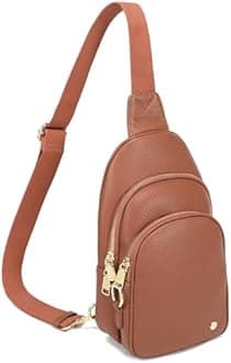 INICAT Crossbody Sling Bags Fanny Packs Leather Purses Chest Bag for Women