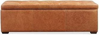 WOODSTER 2 Seater Tufted Storage Ottoman Pouffee (Tan)