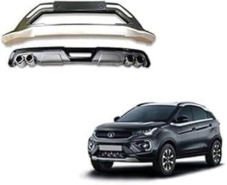 Acrylonitrile Butadiene Styrene (ABS) Front & Rear Bumper Protector Guard for Tata Nexon
