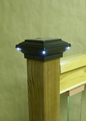 Aurora Deck LightingAries Solar 3.5 Inch Post Cap Deck Light, Black SPW5038