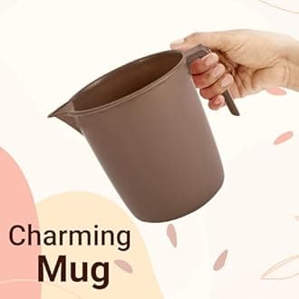 Kuber Industries Set of 8 Bathroom Combo Set | Bathware Bathing Set | Bathing Set | 4 Piece Bucket & 4 Piece Mug Combo Set for Bathroom | Modern Bathroom Accessories Set | Brown