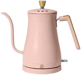 Beautiful 1-Liter Electric Gooseneck Kettle 1200 W, by Drew Barrymore, (8 Colors to Choose From) (Rose)