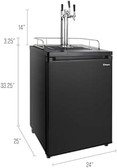 Kegco ICK20B-3 24" Wide Cold Brew Coffee Triple Tap Black Kegerator