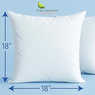 Throw Pillow Covers (Set of 2) - Square 18x18 Pillow Protectors Waterproof Hypoallergenic Dust Proof Zippered Encasement
