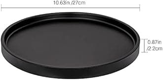 Emibele Vanity Tray, Resin Round Tray Decorative Storage Organizer for Bathroom Toilet Tank Bedroom Kitchen Countertop, Jewelry Storage Dresser Tray for Candle,Lotion Bottle,Cosmetics, Matte Black