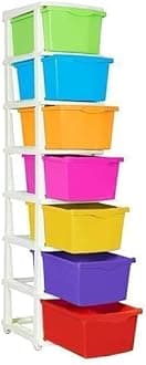 7 XL Plastic Modular Drawer System Long Durable for Home, Office, Hospital, Parlor, School, Doctors, Home and Kids, Product Dimension When Assembeled (Multi, 7XL)