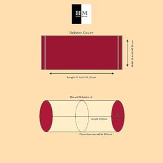 HOMEMONDE Cotton Bolster Round Cushion Covers 16 X 32 Inches For Living Room Decoration (Yellow Ikat)