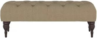 Storage Zeno Ottoman with Hidden Compartment, Rectangular 2 Seater Ottoman, Living Room Furniture, Storage Ottomans for Office, Bedroom, Living Room (Ivory) (Tan)