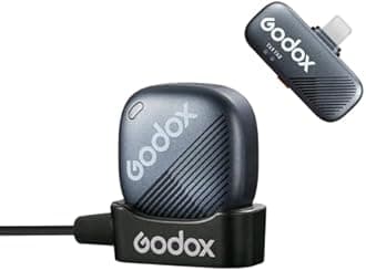 Godox Cube-SL kit1 2.4G Wireless Lavalier Microphone for iPhone 14/13/12,Lightning Mini Lapel Microphone Wireless,Hi-Fi Audio,1000FT Range,Noise Cancellation,30H Battery for Streaming Video Recording