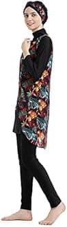 Muslim Swimwear for Women Floral Modesty Swimsuit Islamic Hijab Burkini Beachwear Tankini Swimming Costume