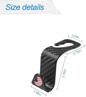4PCS Car Seat Headrest Hooks, Auto Back Seat Hanger Holder, Durable Stylish Vehicle Organizer Universal Car Interior Accessories, Storage Hooks for Purses, Bags, Clothes, Coats (Carbon Fiber-Color)