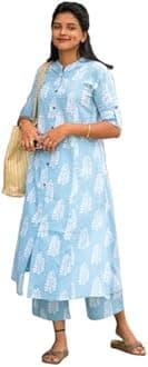 ANNI DESIGNER Women's Rayon Viscose A-Line Printed Kurta with Pant