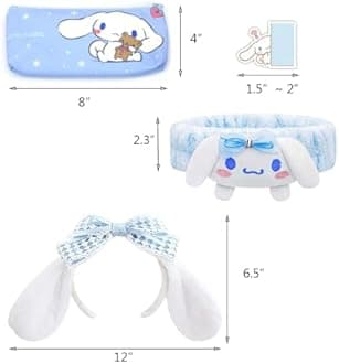 SMAROICE Cinnamoroll Gift Set Cinnamoroll Accessories Including Hairpin Headbands Cosmetic Bag Necklaces Bracelets Key Chain Stickers