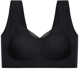 WBOOO Summer Sexy Push Up Wireless Bras, Zen Chic Bra, Fashion Deep Cup Bra, Seamless Mesh Lace Bras for Women, Plus Size (Color : Black, Size : XL)