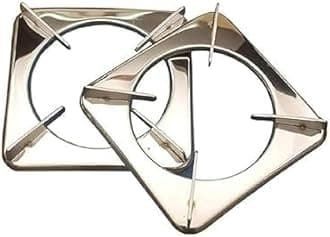 Gas Support - Square Pan Support, LPG Stove Stand, Chula Stove Burner Holder, Set of 2, Stainless Steel