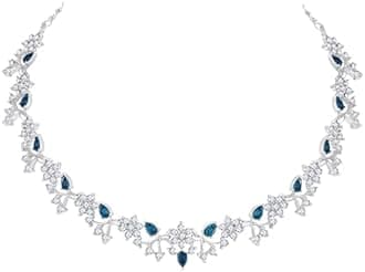 Atasi International American Diamond AD with Colorful Crystal Necklace Jewellery Set for Women/Girls | Perfect for Weddings, Parties & Festive Occasions