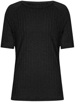 Women Summer Tops y2k Casual Solid Round Neck Pullover Loose Fashion Short Sleeve Elegant Dressy Business Tunic Blouse Print