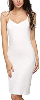AvidloveWomen Full Slips Sexy Chemise Nightgown V Neck Straight Dress Nightwear S-4XL
