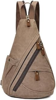 KL928 Canvas Sling Bag Backpack for Men and Women - Shoulder Backpack Shoulder Bag Cross Bag Adjustable Shoulder Strap Perfect for Outdoor Sports, Hiking, Cycling, Mountaineering, Travel