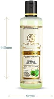 Khadi Natural Neem & Aloe Vera Herbal Cleanser/Shampoo| SLS & Paraben Free| For Pure & Healthy Hair Care| Provides Healthy Hair| Improves Shine| Promotes Strong & Frizz-Free Hair| 210ml