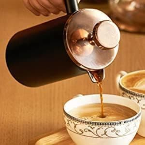 Miuly French Press, Double Wall 18/8 Stainless Steel Coffee & Tea Maker, 1.5L / 50 OZ-Bonus With Two Extra Filter Screens, Black