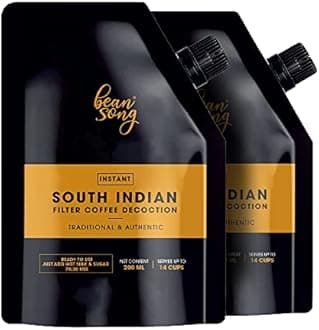 Bean Song Ready to Use South Indian Filter Coffee Decoction - 200ml (Pack of 2), 400ml | Instant Filter Coffee Decoction | Authentic 100% ‘A’ grade Arabica & Robusta Blend coffee