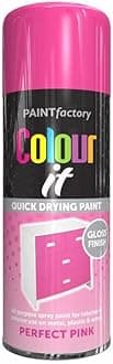SuperGift.com 2x Pink Gloss All Purpose Aerosol Spray Paint 250ml Quick Drying Spray, Fast Dry and Excellent Coverage for Metal, Wood, Plastic and More by Diva Gift