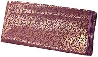 Plum Brocade Art Silk Fabric Solid Pattern Wedding Lehenga Fabric for Sewing Crafting Home Decor by The Yard