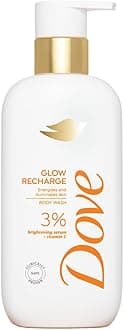 - DOVE Glow Recharge Serum Body Wash, 300 ml, for Glowing and Refined Skin, with 3% Brightening Serum and Vitamin C, Dermatologist Co-Created, Sulfate-Free