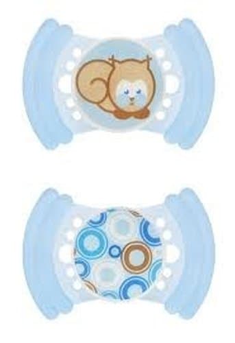 MAM SOFT BPA Free Silicone Pacifier, 6 Months, 2 Pack Blue Asst.