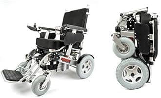Porto Mobility Ranger Quattro (The Beast) Ultra Exclusive Foldable Electric Wheelchair Heavy Duty, Holds 550lbs 1000W Horse Power Dual Motor Folding Power Wheelchair (Silver, XL (Special Edition))