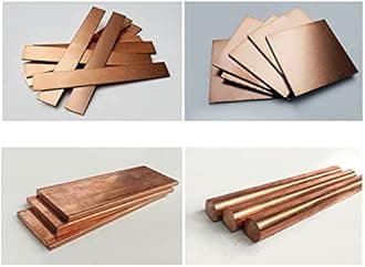 Copper Flat Bus Bar Stock 10mm x 100mm x 250mm / 9.84 inch Long, 1Pcs 10mm Thick 99.9% .999 C110 Pure Cu Copper Battery Metal Solid Round Busbar