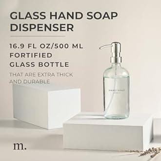 MaisoNovo Soap Dispenser 1-Piece Set | 16.9oz Clear Bottles with Silver Stainless Steel Pump Core