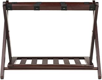 Winsome Remy Luggage Rack with Storage Shelf, for Guest Room, No Assembly, Cappuccino