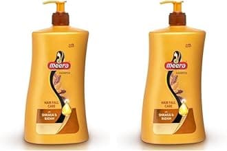 Meera Hairfall Care Shampoo | Enriched with Badam & Shikakai | Strengthens & Nourishes Hair | Paraben-Free | For Men & Women | 1 Litre | Healthy, Strong Hair (Pack of 2)