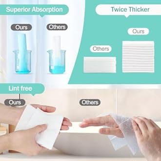 Tahoe Trails Disposable Face Towel, Soft Dry Wipe, Lint Free, Dry Wet Use for Sensitive Skin, Cotton Facial Tissue, Makeup Removing, Surface Cleaning 7.87 * 7.87inch, 80Count