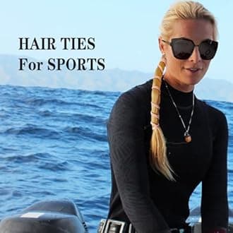 3 Packs 16" Colorful Spiral Hair Ties No Hooks for Women, Elastic Ponytail Holders for Short Fine Thin Hair Braided Damage-Free Pony Tail Wrap for Wind Water Sports