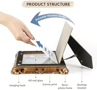 FOLKOR Vintage Wall Art Living Room Decor, Graceful Women Portrait Canvas Prints with 5x7 Reusable Picture Frame, Aesthetic Poster Oil Paintings Artwork for Hallway Entryway Gallery Wall Decoration