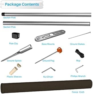 PATIO Outdoor Privacy Fence with Stainless Steel Poles Dog Fencing for Deck Backyard Yard Freestanding Removable Privacy Fence Barrier Garden Chicken Fence with Spikes Brown 6'x85'