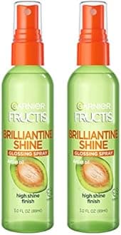 Garnier Fructis Style Brilliantine Shine Glossing Spray, All Hair Types, 3 oz. (Packaging May Vary), 2 Count