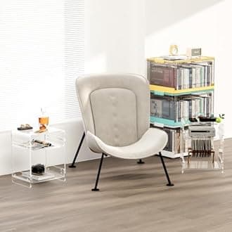 Acrylic Record Player Table with Storage Shelf– Sleek Bedside Storage with Durable Design, Perfect for Bedrooms, Living Rooms, or Modern Interiors – Ideal as a Bedside Table or Sofa Side Piece