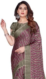 MIRCHI FASHION Women's Stylish Ethnic Chiffon Leheriya Printed Saree with Blouse Piece